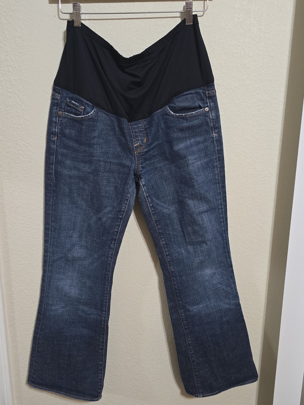 Citizens Of Humanity Dark Blue Boot Cut Maternity Jeans with Black Panel